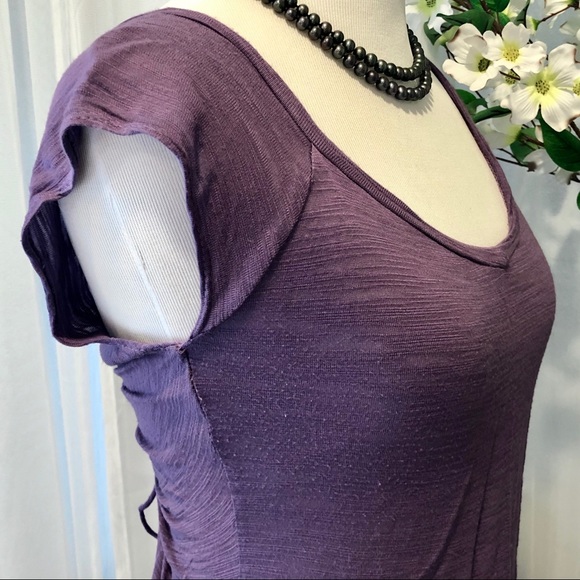 EUC Voxx New York Purple Open Back Burnout Tee, M - Picture 4 of 9